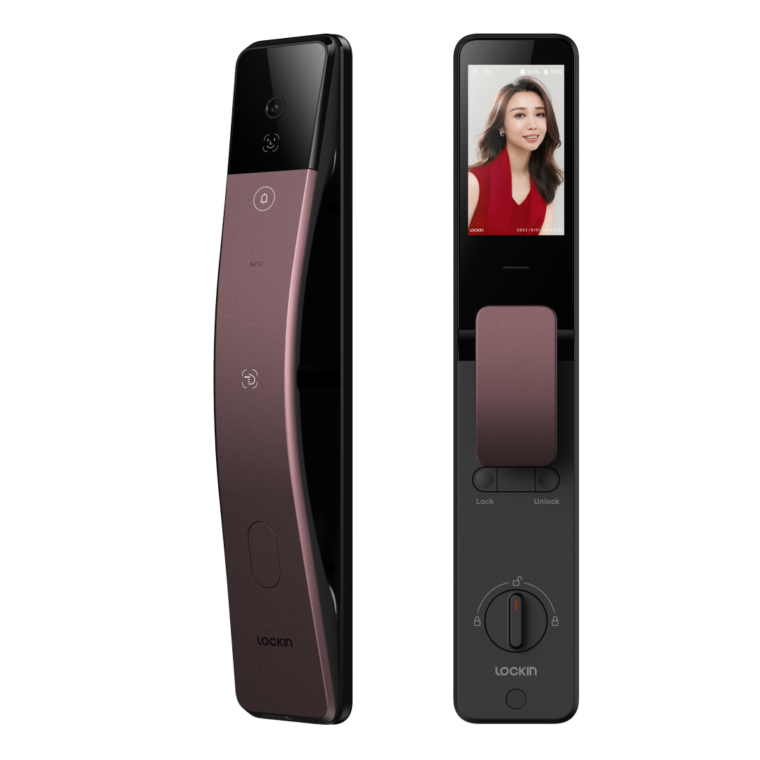 Lockin S6 Max Smart Electronic Door Lock with Finger Vein Recognition (Left/Right Handed Available) (Phantom Purple)