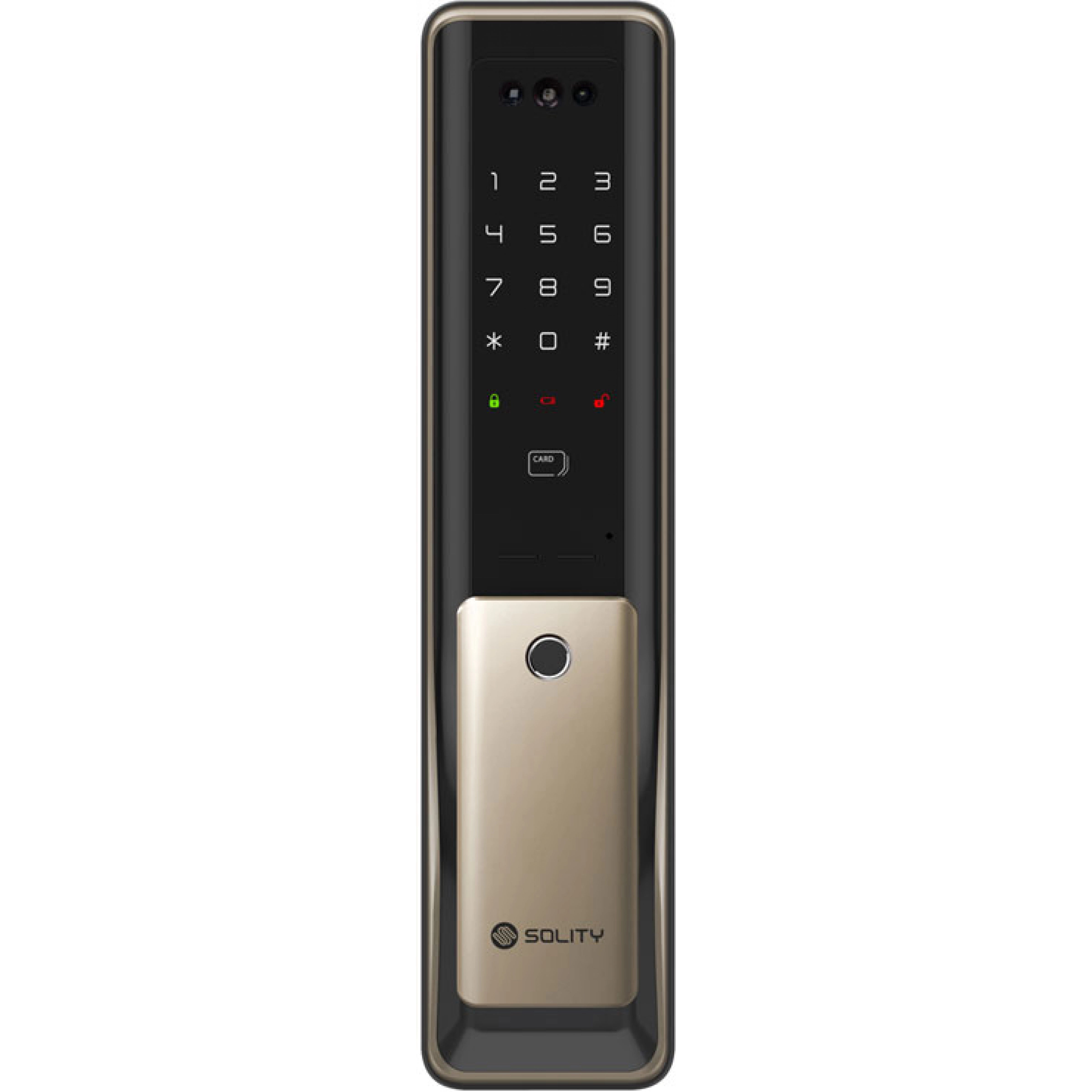 Solity GP-6000BAK-CG 推拉式把手智能電子門鎖 (香檳金) (WiFi) (總代理安裝)